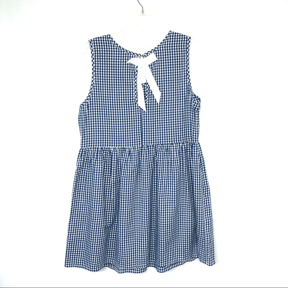 Lauren James Blue and White Check Tie Back Dress